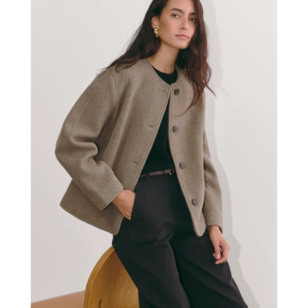Everlane Taupe Cocoon Wool Jacket Size M